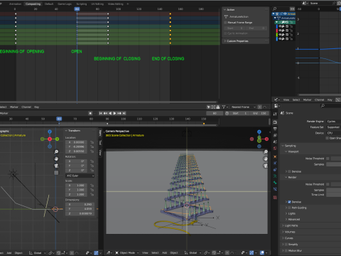 Spike Strip Animation 3D Model