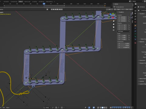 Spike Strip Animation 3D Model