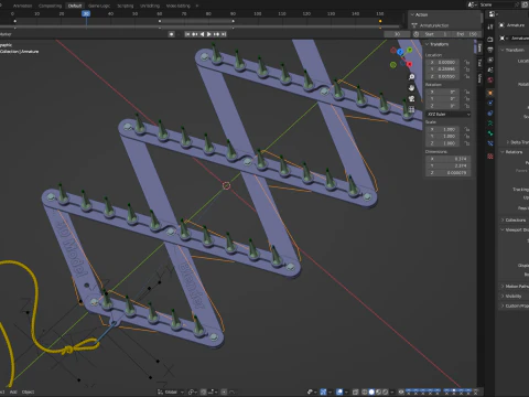 Animazione della striscia di punte Modello 3D