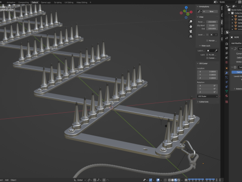 Spike Strip Animation 3D Model