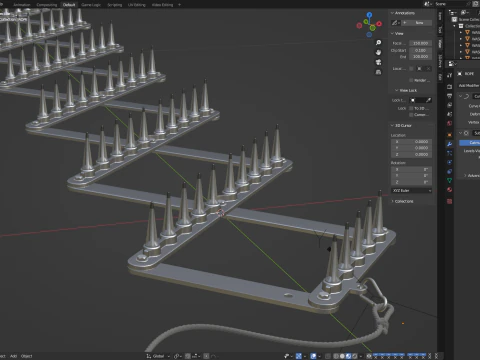 Animazione della striscia di punte Modello 3D