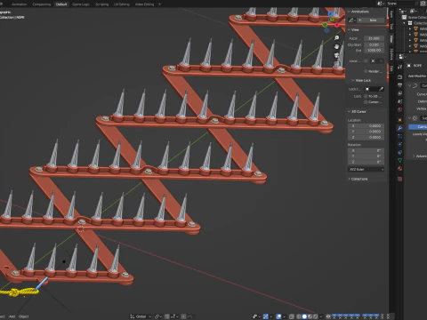 Animazione della striscia di punte Modello 3D
