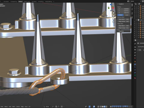 Animazione della striscia di punte Modello 3D
