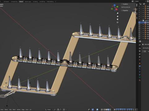 Animazione della striscia di punte Modello 3D