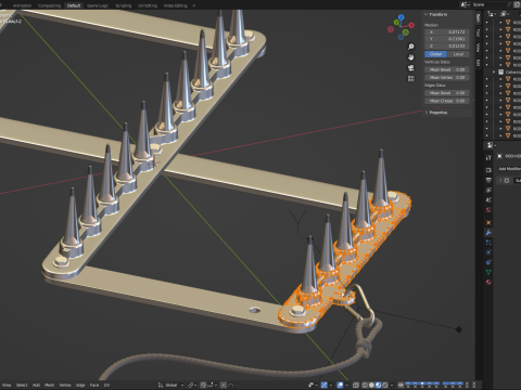 Spike Strip Animation 3D Model