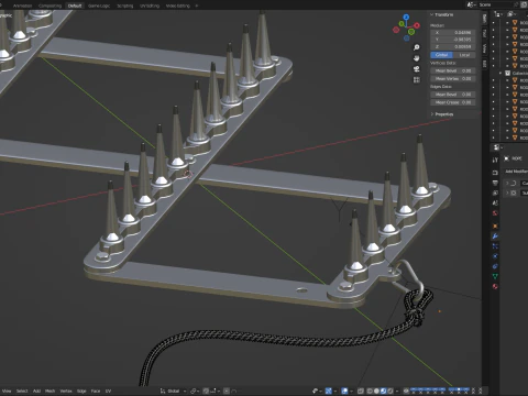 Animazione della striscia di punte Modello 3D