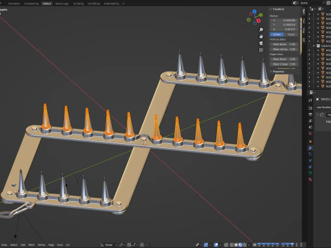 Animazione della striscia di punte Modello 3D