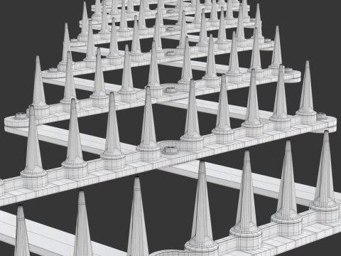 Spike Strip Animation 3D Model