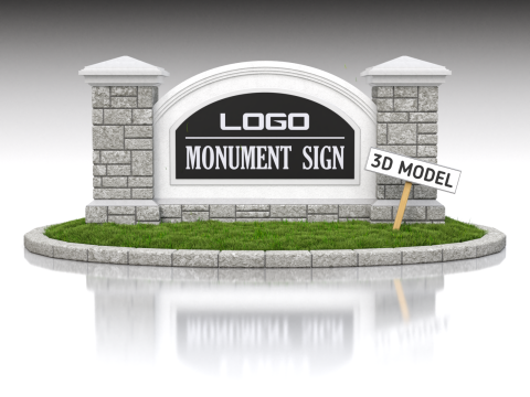 Tanda Monumen Model 3D