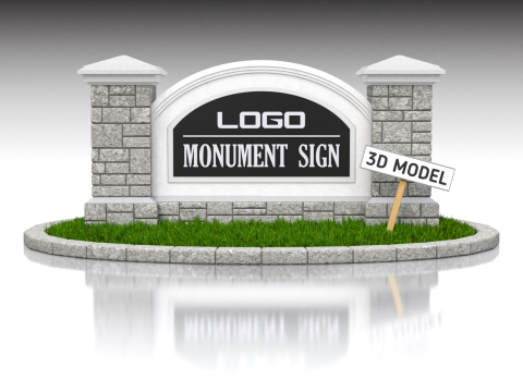 Monument Sign 3D Model