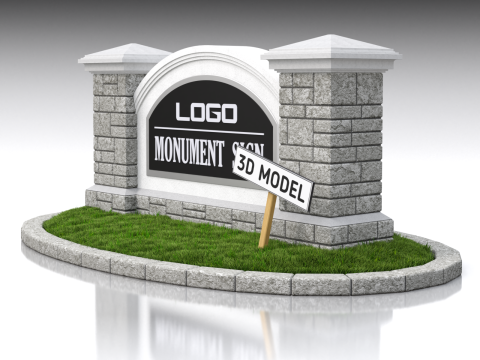 Monument Sign 3D Model