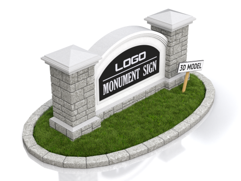 Monument Sign 3D Model