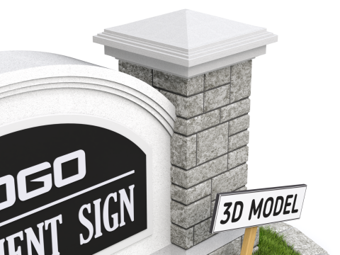 Monument Sign 3D Model
