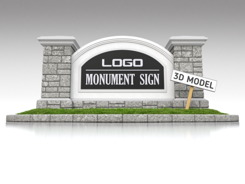 Monument Sign 3D Model