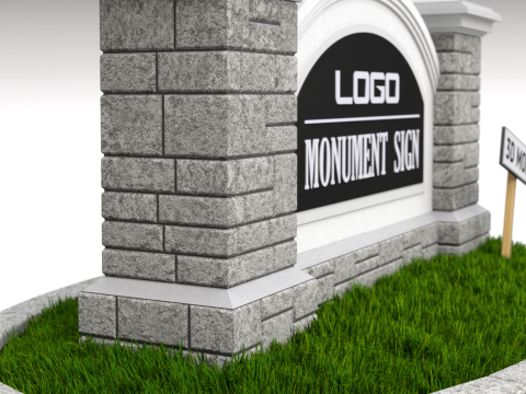 Monument Sign 3D Model