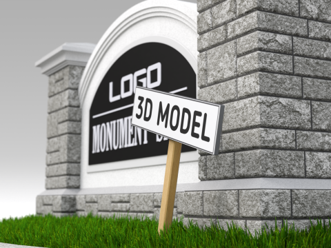 Monument Sign 3D Model
