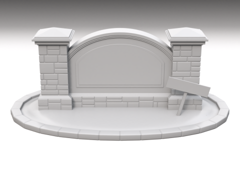 Monument Sign 3D Model