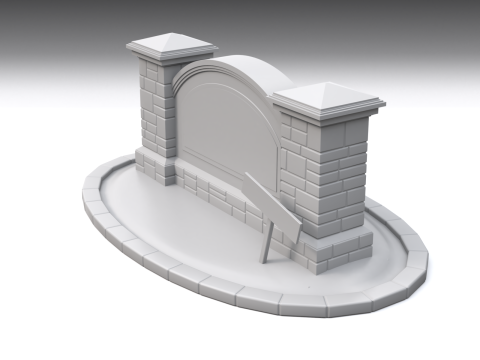 Monument Sign 3D Model