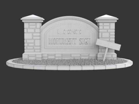 Monument Sign 3D Model