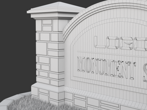 Monument Sign 3D Model