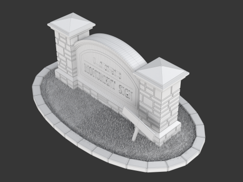 Monument Sign 3D Model