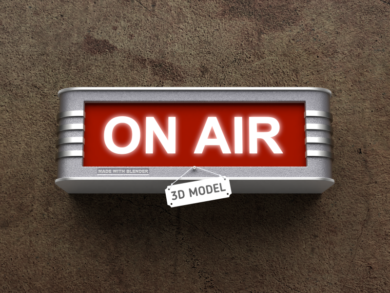 レトロなスタジオのライトサイン 3Dモデル .c4d .max .obj .3ds .fbx .stl .blend 
