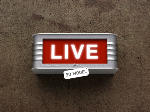 レトロなスタジオのライトサイン 3Dモデル