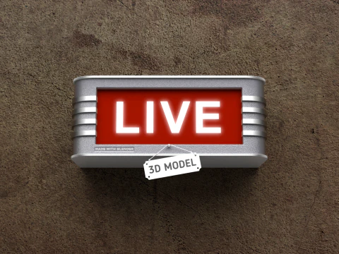 Segni luminosi da studio retr&ograve; Modello 3D