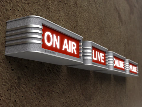 Segni luminosi da studio retr&ograve; Modello 3D