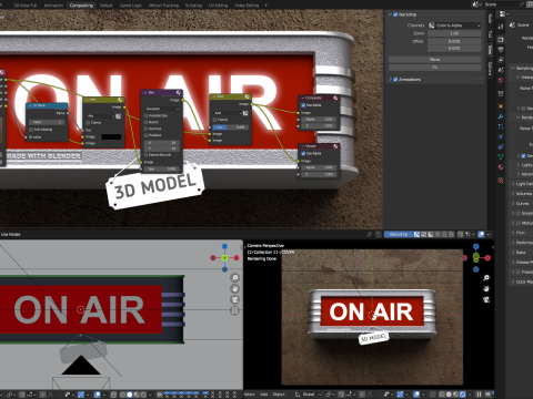 レトロなスタジオのライトサイン 3Dモデル