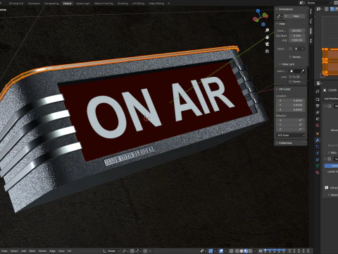 Segni luminosi da studio retr&ograve; Modello 3D