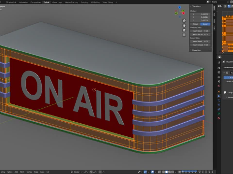 Segni luminosi da studio retr&ograve; Modello 3D