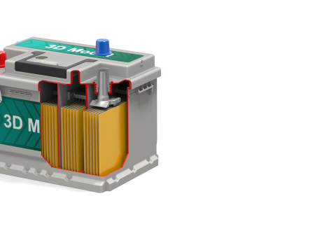 汽车电池组装动画 3D 模型