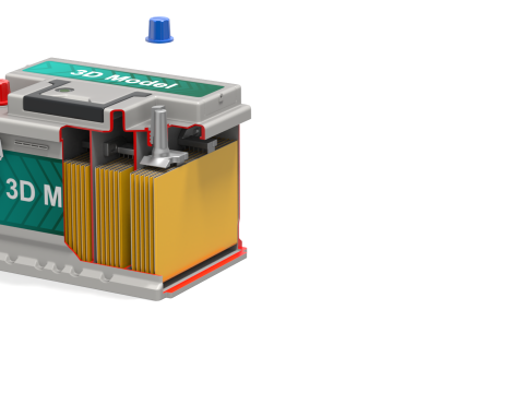 汽车电池组装动画 3D 模型