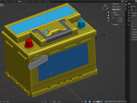 汽车电池组装动画 3D 模型