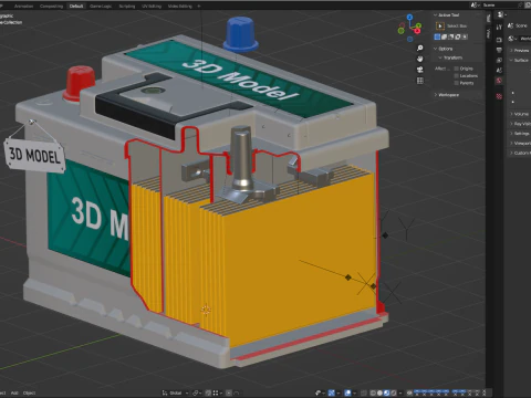 Car Battery Assembly Animation 3D Model