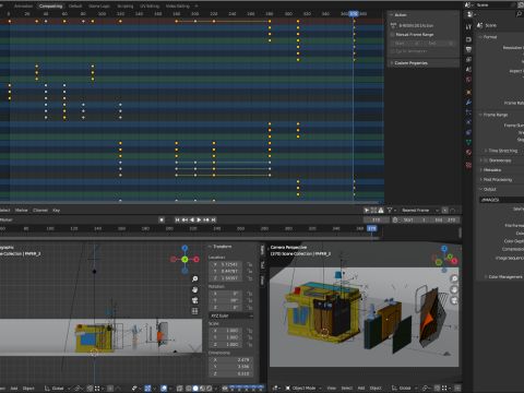 汽车电池组装动画 3D 模型