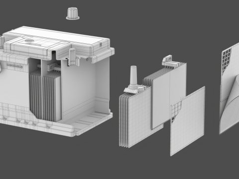 汽车电池组装动画 3D 模型