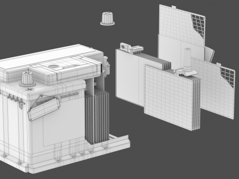 汽车电池组装动画 3D 模型