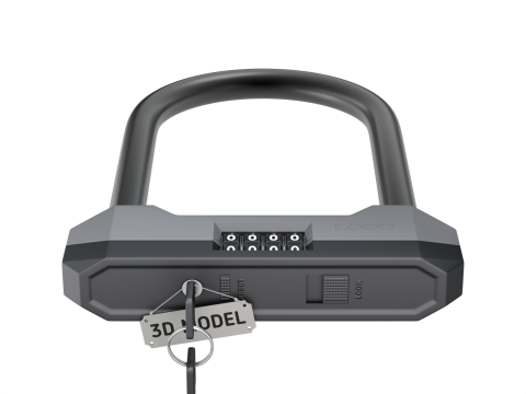 Combinação de bicicleta U-Lock Modelo 3D