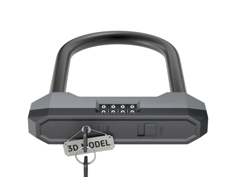 Combination Bicycle U-Lock 3D Model
