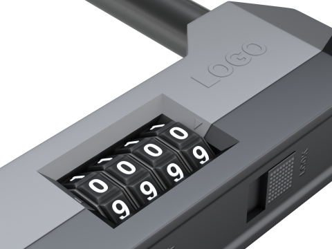 Combinação de bicicleta U-Lock Modelo 3D