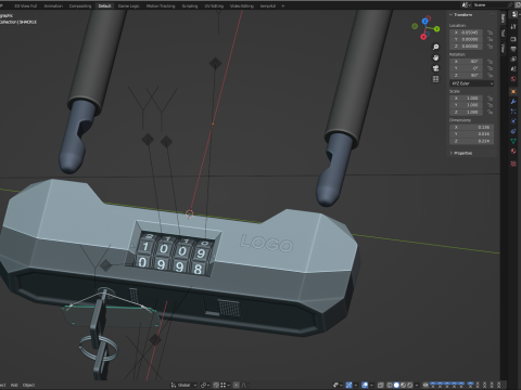 Combinação de bicicleta U-Lock Modelo 3D