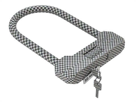 Combinação de bicicleta U-Lock Modelo 3D