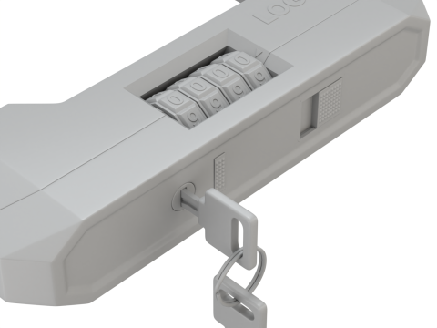 Combinação de bicicleta U-Lock Modelo 3D