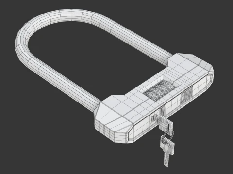 Combination Bicycle U-Lock 3D Model