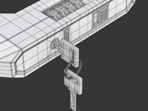 Combinação de bicicleta U-Lock Modelo 3D