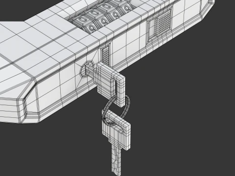 Combination Bicycle U-Lock 3D Model