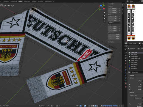 팬 스카프 3D 모델