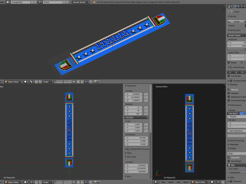 팬 스카프 3D 모델